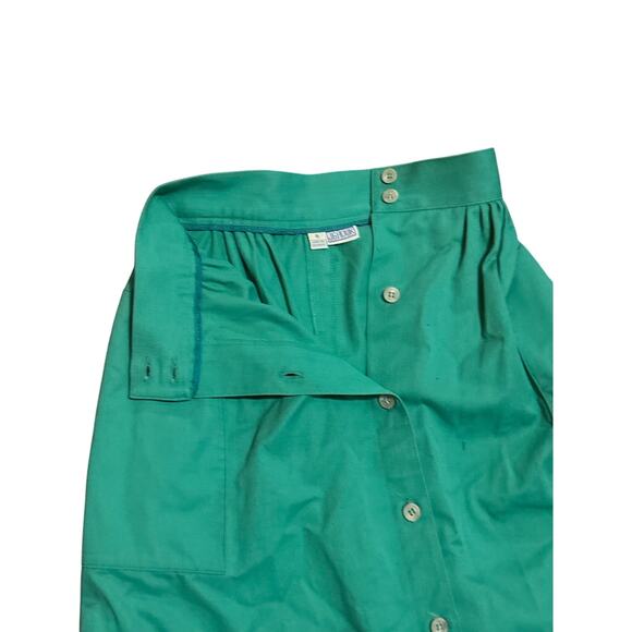 Vintage J.G. Hook A-Line Green Button up Skirt Size 8 - Picture 2 of 3